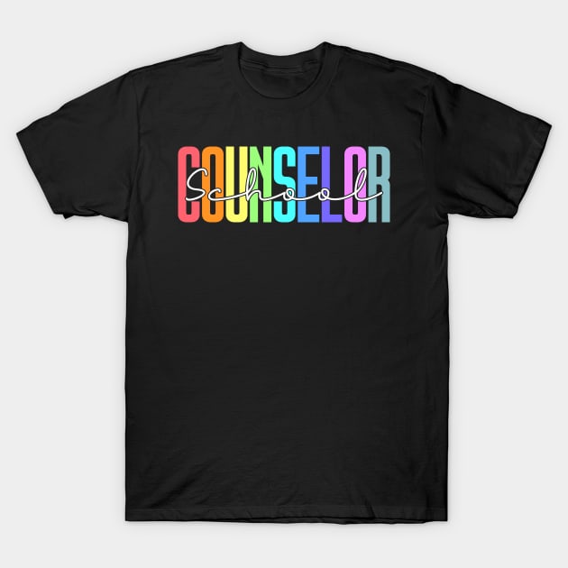 Colorful School Counselor T-Shirt by White Martian